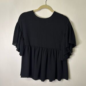 Endless Rose Black Peplum Top